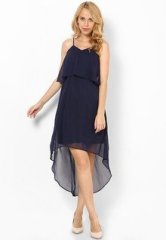 Femella Blue Tier Dress In Chiffon women