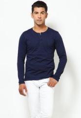 Freecultr Navy Blue Henley T Shirt men