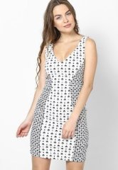 French Connection Off White Sleeveless Dress women