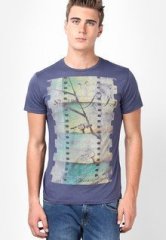 Gas Blue Scuba/S Beat Round Neck T Shirt men