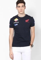 Gas Navy Blue Honda Repsol Crew Neck T Shirt men