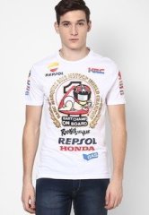 Gas White Honda Repsol Crew Neck T Shirt men