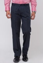 Genesis Navy Blue Slim Fit Formal Trouser men