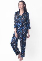 Ginni Blue Printed Nightwear women