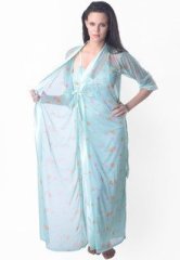 Ginni Blue Solid Nightwear women