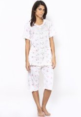 Ginni Peach Printed Nightsuit women