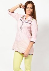 Gipsy Full Sleeve Embellished Pink Tunic women