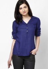 Gipsy Navy Solid Tunic women