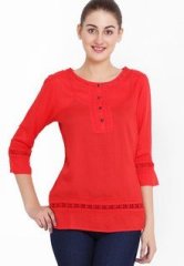 Gipsy Solid Red Tunic women