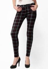 Glam & Luxe Black Check Jeans women