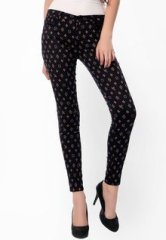 Glam & Luxe Black Printed Jeans women