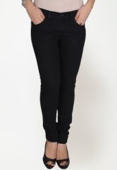 Glam & Luxe Solid Black Jeans women