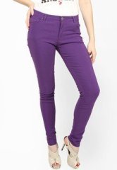 Globus Purple Solid Chinos women