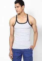 Hanes Grey Round Neck Vests men