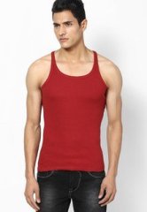 Hanes Maroon Round Neck Vests men