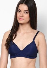 Hanes Moulded Wire Free Bra Deep Blue women