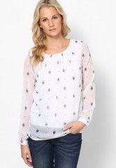 Harpa White Printed Top women