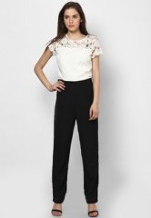 Harpa White Solid Jump Suit women