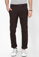 Identiti Solid Coffee Casual Trouser men