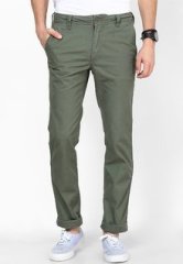 Identiti Solid Olive Casual Trouser men