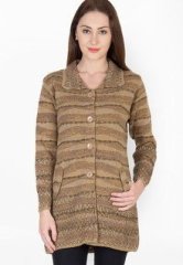 Imagination Brown Solid Winter Jacket women