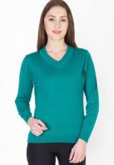 Imagination Green Solid Sweater women