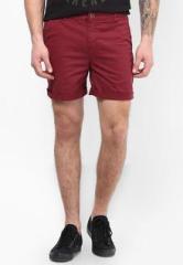 Incult Skinny Chino Shorts In Burgundy men