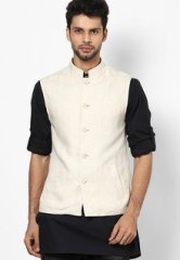 Indian Terrain Beige Ethnic Jacket men