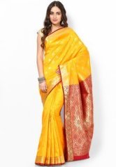 Ishin Yellow Saree women