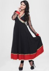 Iti Full Sleeve Black Embroidered Kurta women