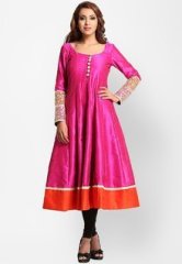 Iti Pink Embroidered Anarkali women