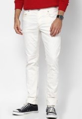 Jack & Jones Off White Solids Chinos men