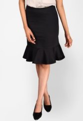 Kaaryah Black Solid Skirt women