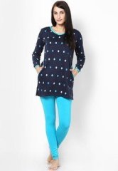 Kanvin Navy Long Top Nightwear Set women