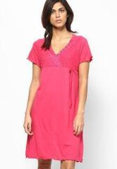 Kanvin Pink Lacy Short Nighty women