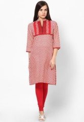 Karigari Red Printed Kurti women