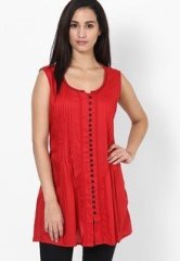 Kinmin Red Solid Tunic women