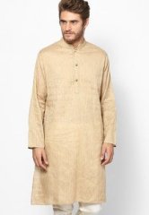 Kira Striped Golden Regular Fit Kurta men