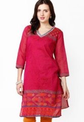 Kylaf Red Printed Kurta women