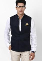 Lalit Sengar Blue Nehru Jacket Bandgala men