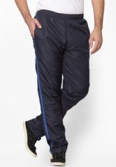 Le Bison Solid Navy Blue Track Pant men