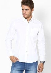 Lee White Casual Shirt men