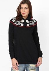 LElegantae Black Printed Sweatshirt women