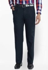 Live In Solid Navy Blue Formal Trouser men