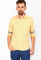 Locomotive Checks Yellow Casual Shirt men