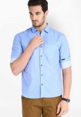 Locomotive Solid Blue Casual Shirt men