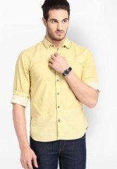 Locomotive Solid Yellow Casual Shirt men