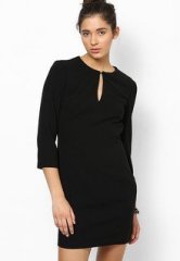 Mango Black Solid Dress women