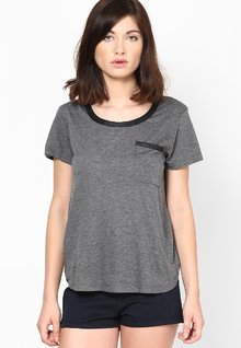 Mango Grey Short Sleeve T Shirt women