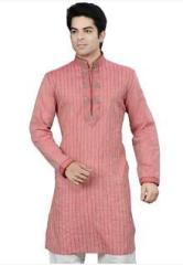 Manish Creations Solid Pink Kurta men